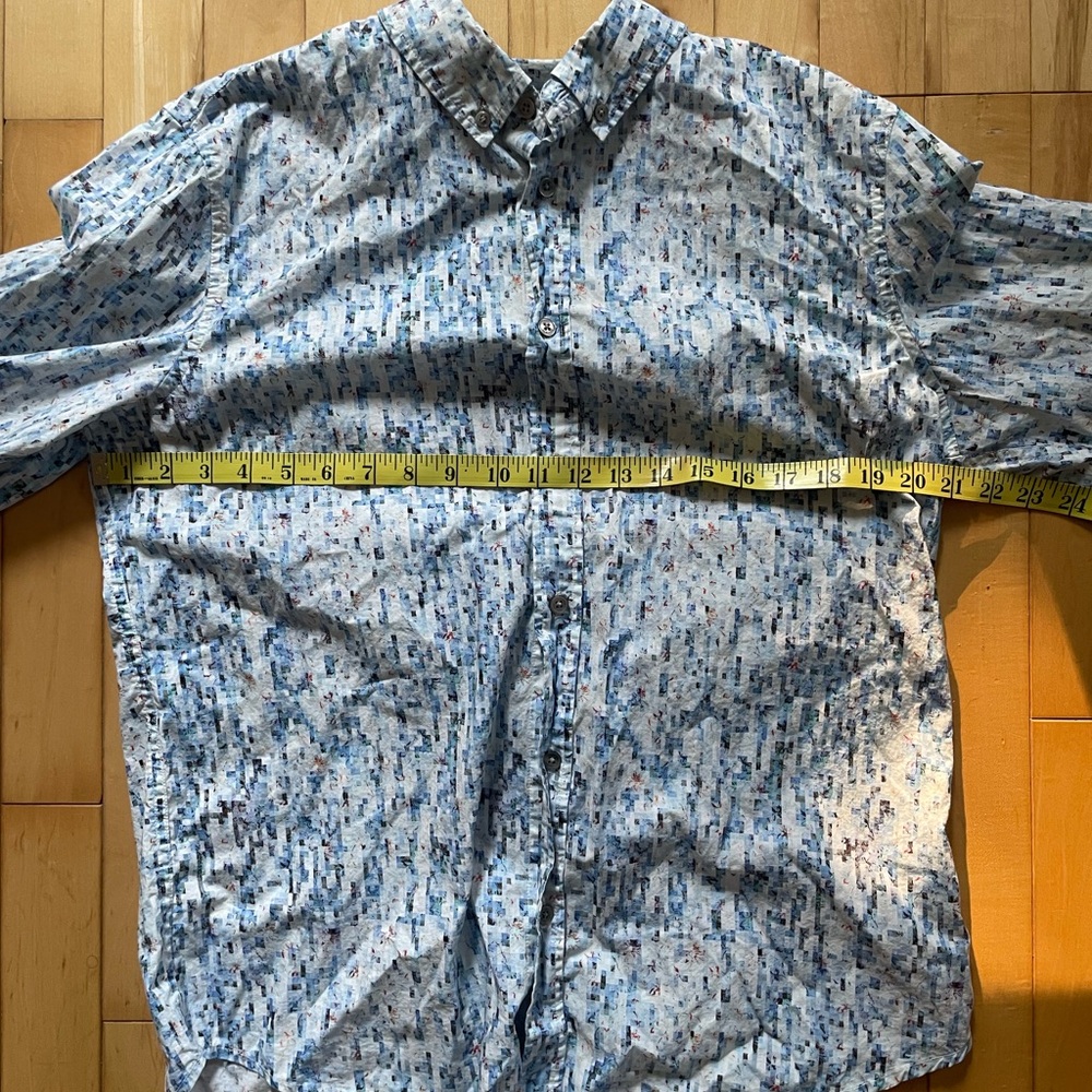Desigual Blue and White Patterned 100% cotton Men’s Button down Shirt - Picture 9 of 11